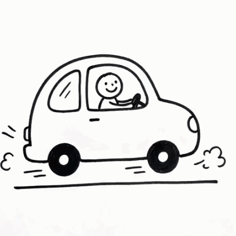 A basic car zooming along gif