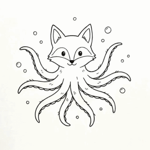 A fox-octopus hybrid: the fox-topus gif