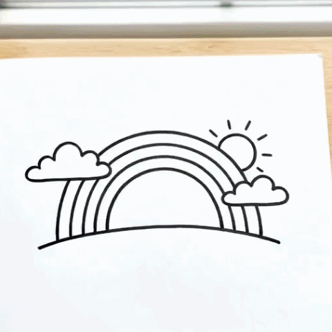A rainbow over a hill gif