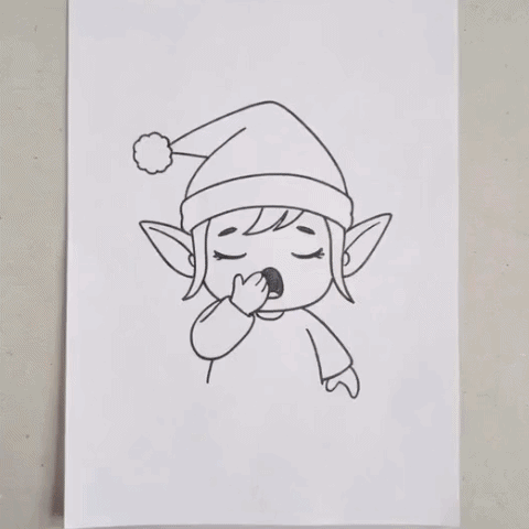 A sleepy elf yawning gif