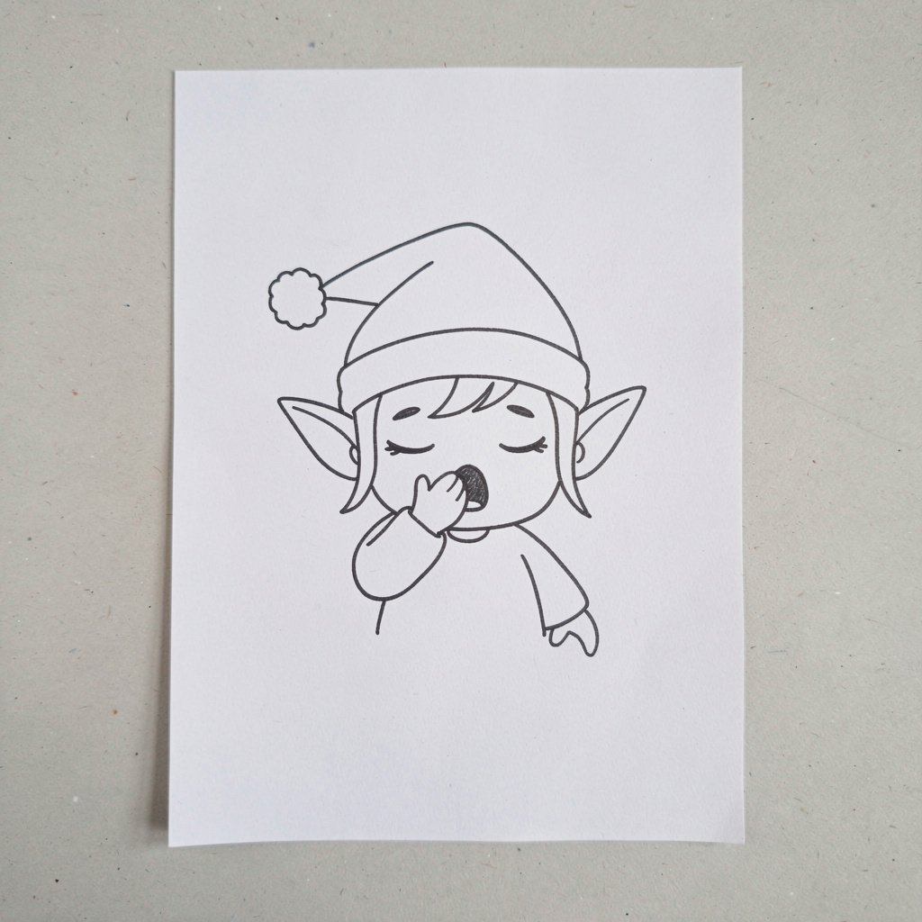 A sleepy elf yawning