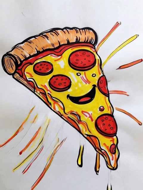 A slice of pizza with gooey cheese in video