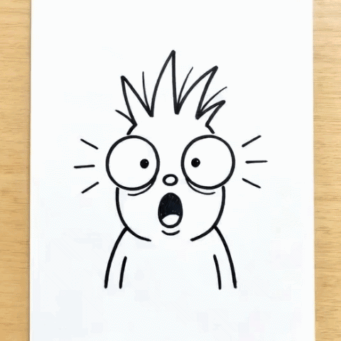 A surprised cartoon character gif
