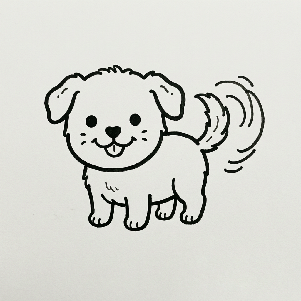 A fluffy puppy chasing its tail
