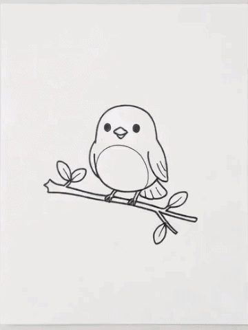 A little bird on a branch gif