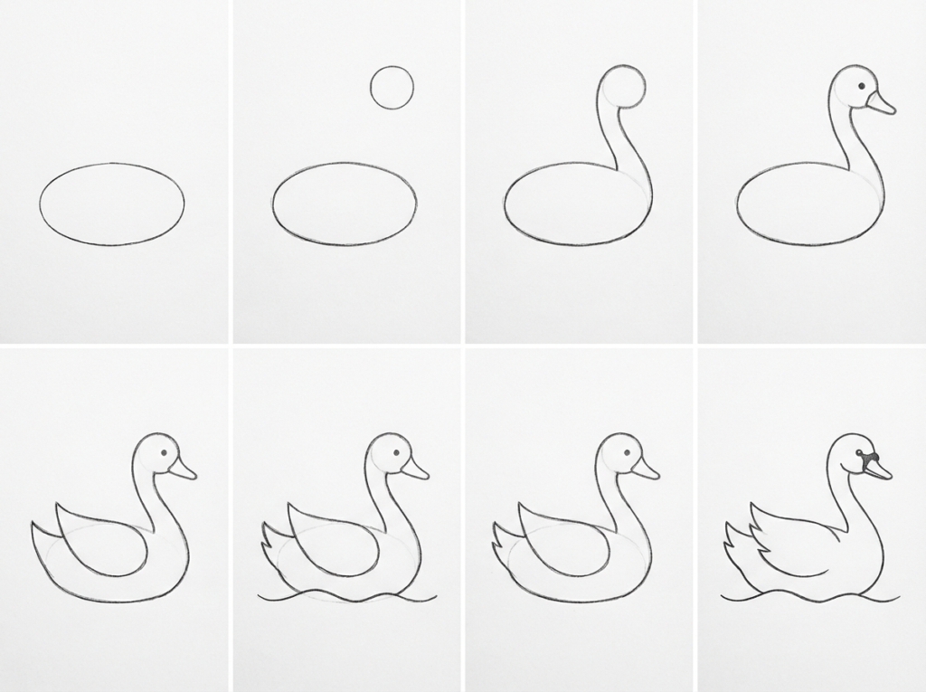 How To Draw an Easy Swan