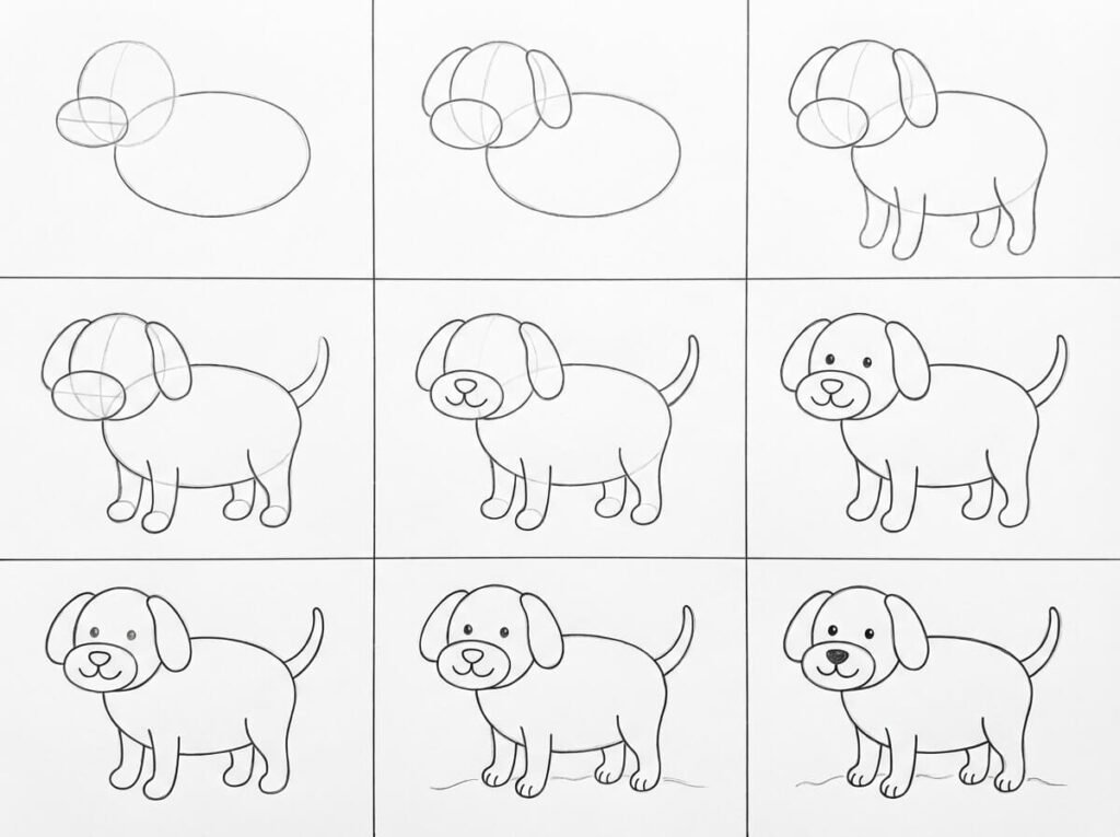 How To Draw a easy Dog 🐶: Step-by-Step Tutorial