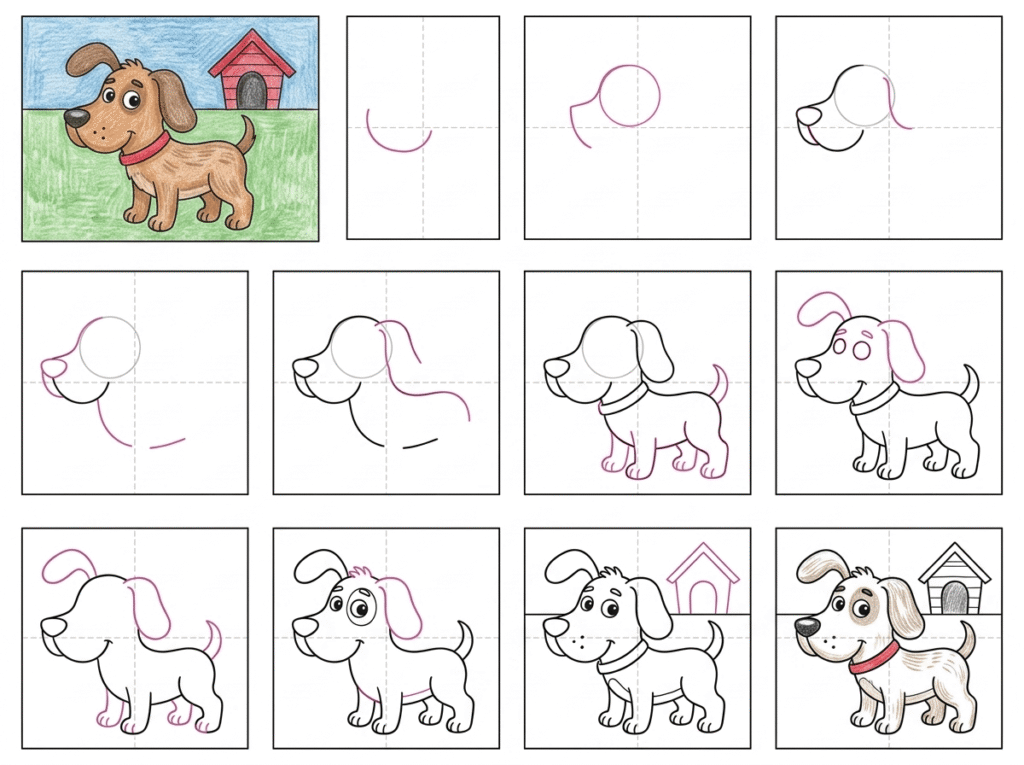 How to Draw a Cute Dog 🐶: Step-by-Step Tutorial