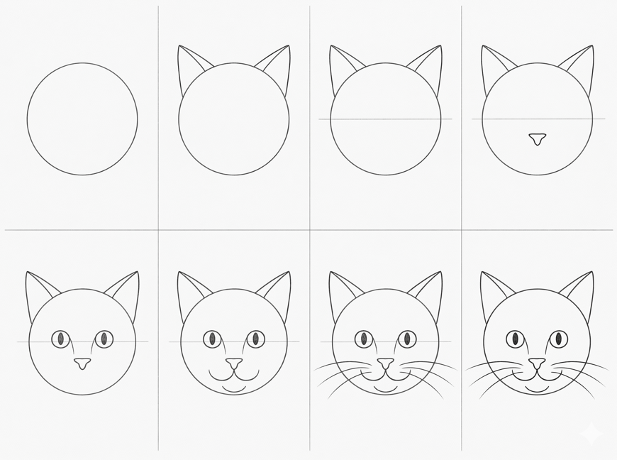 How To Draw a Cat Face: Step-by-Step Tutorial