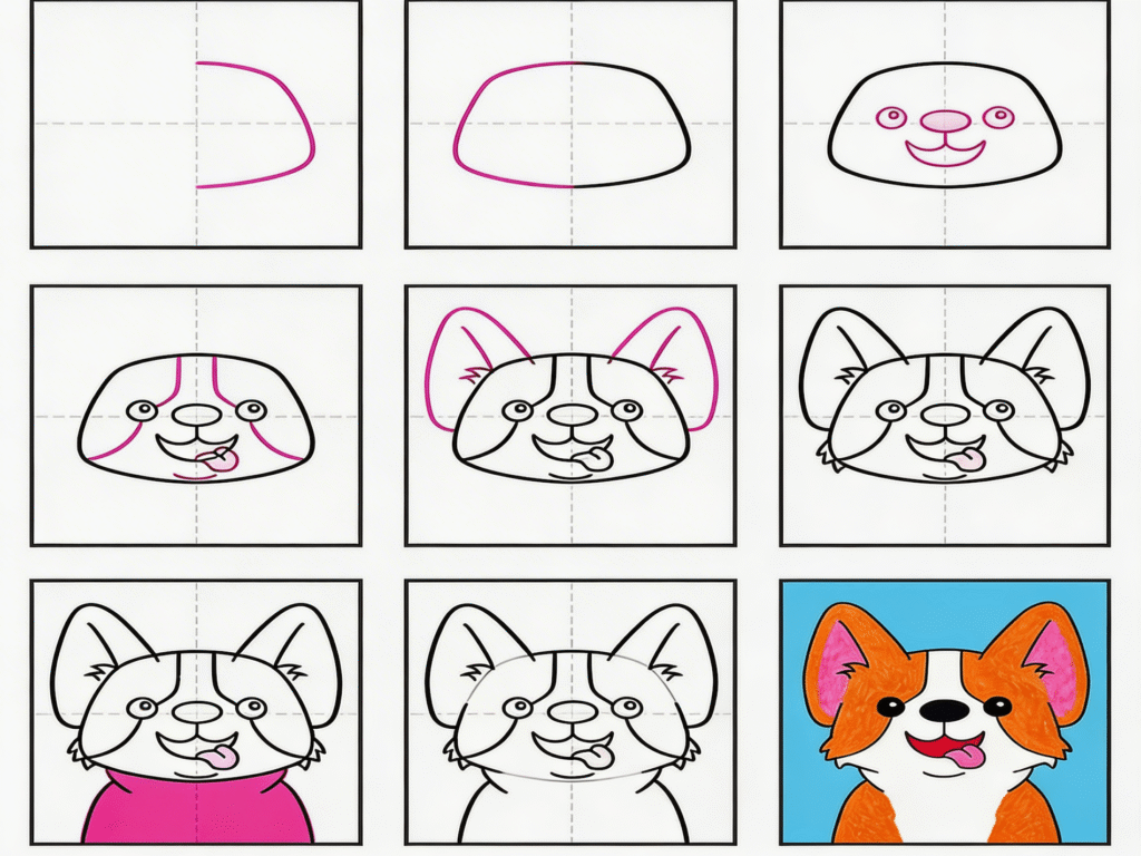 How to Draw a Dog Face: Step-by-Step 2 variant