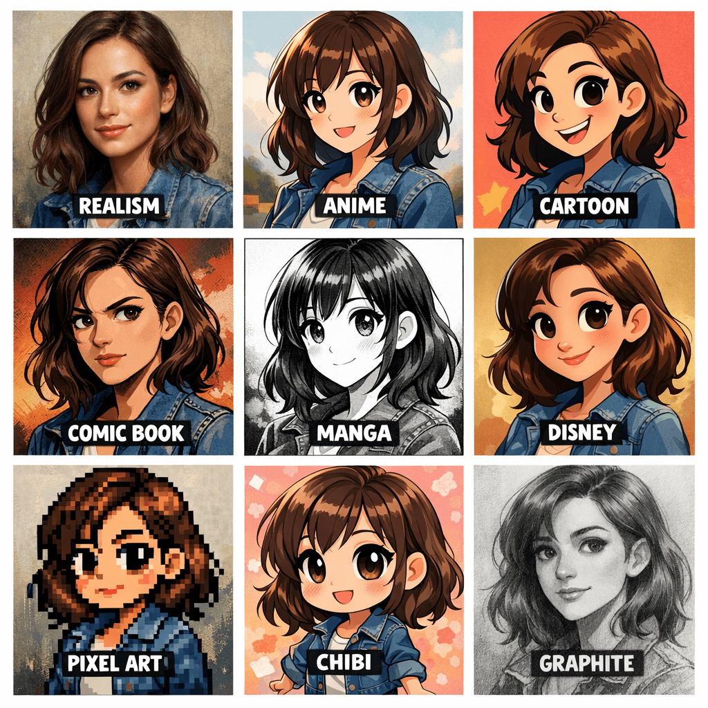 Popular Drawing Styles in One Photo