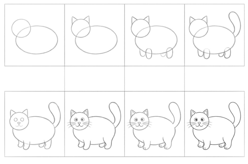 How To Draw a Fat Cat 🐱: Step-by-Step Tutorial