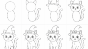 How To Draw a Halloween Cat