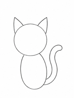 Step 2: Ears and Tail Outline