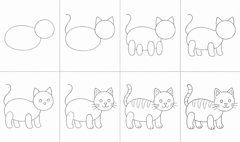 How To Draw a Small Cat